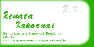 renata kapornai business card